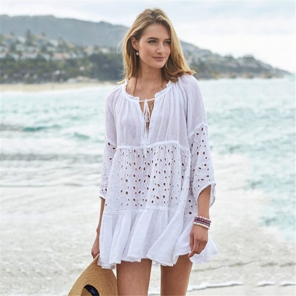 White Swimwear Beach Cover Up