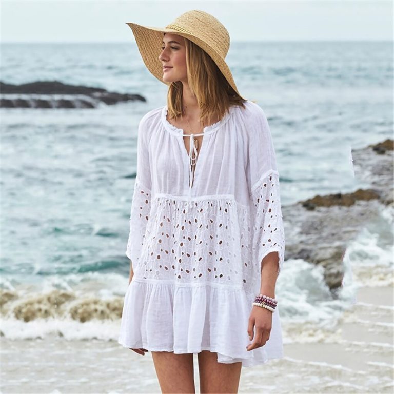 White Swimwear Beach Cover Up